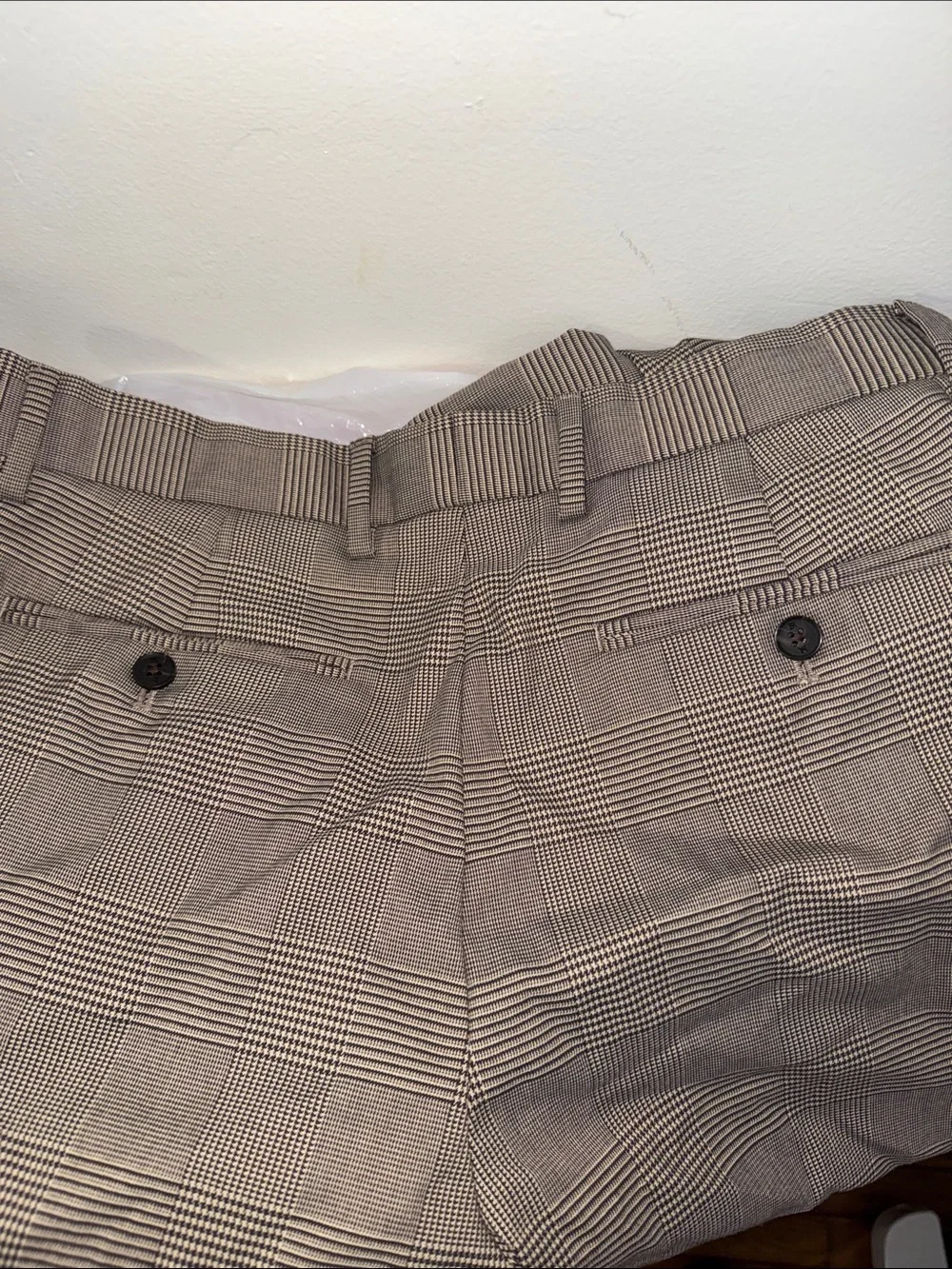 Banana Republic Black & Tan Plaid Tailored Pants