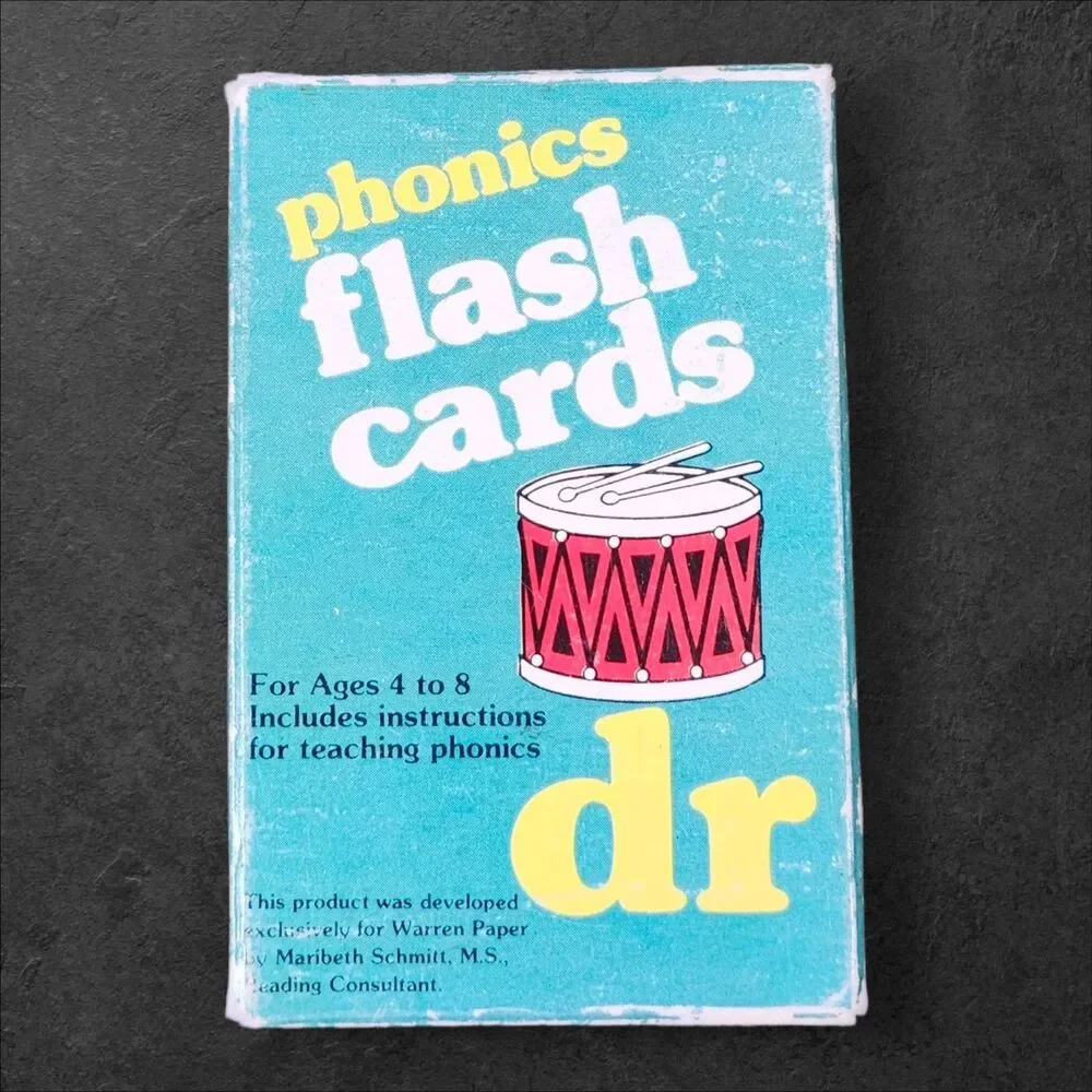 Vintage 1970s Warren Phonics Flash Cards Complete Set Teaching Aid Ephemera