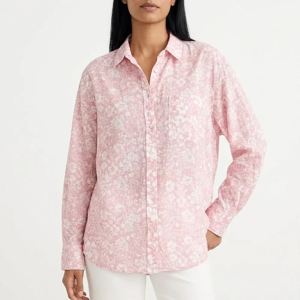J.Crew Pink Floral Blouse Women See Measurements