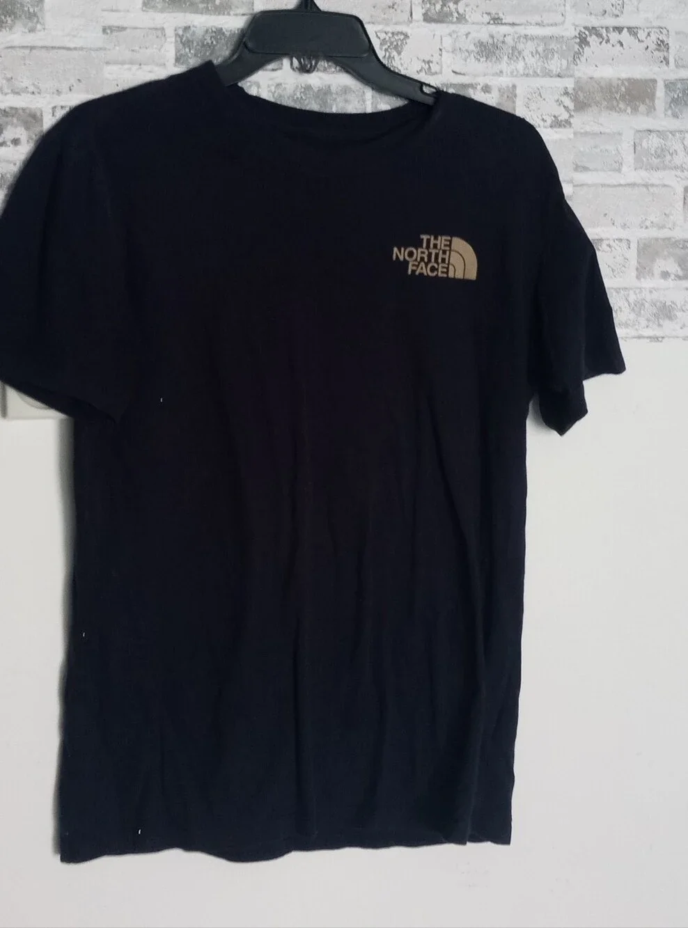 The North Face Black Short Sleeve Tee with Tan Logo