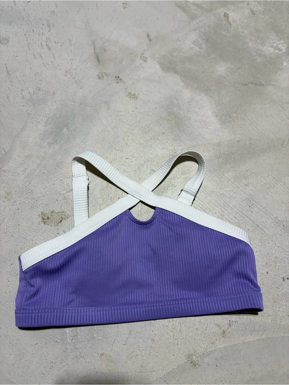 Abercrombie kids Purple Ribbed swimsuit top 11/12