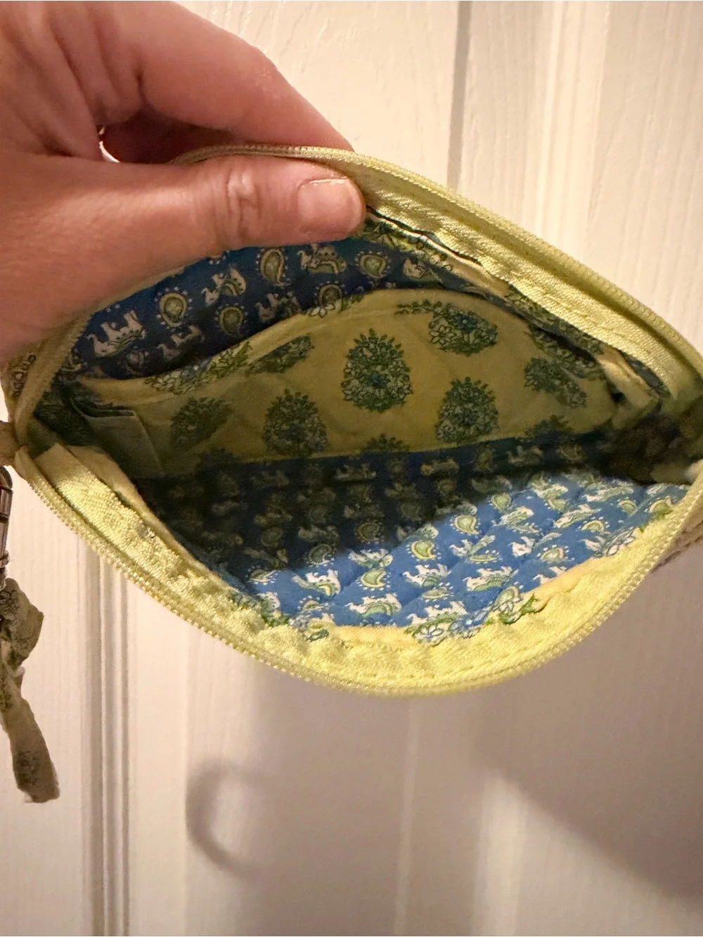 Vera Bradley Green and Blue Floral Wristlet Pouch