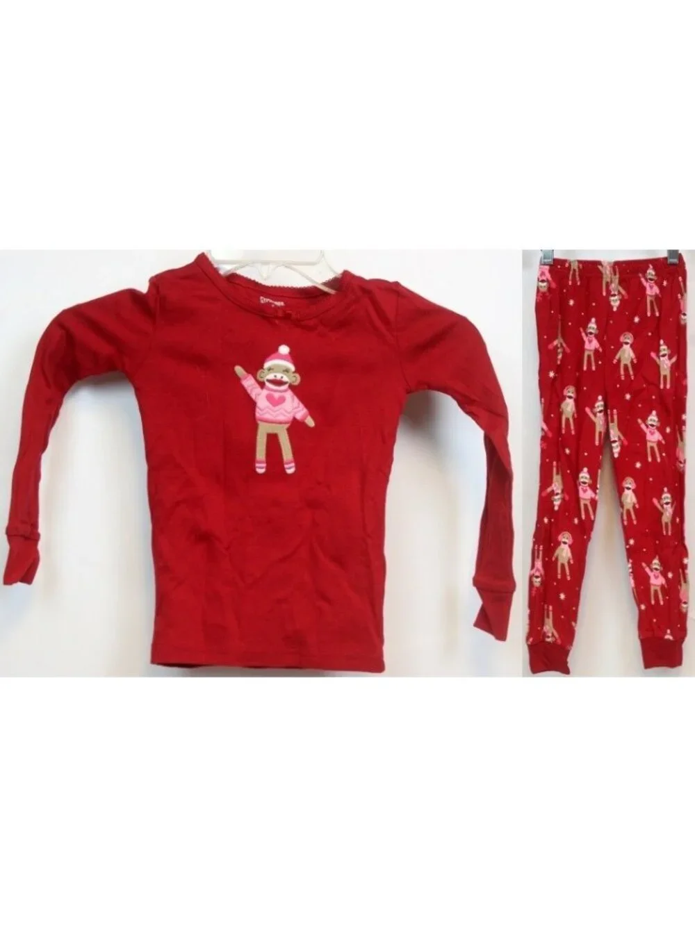 2014 Gymboree Holiday Family Sleepwear PJ Sock Monkey 2pc Girl sz 5 Fall Gymmies