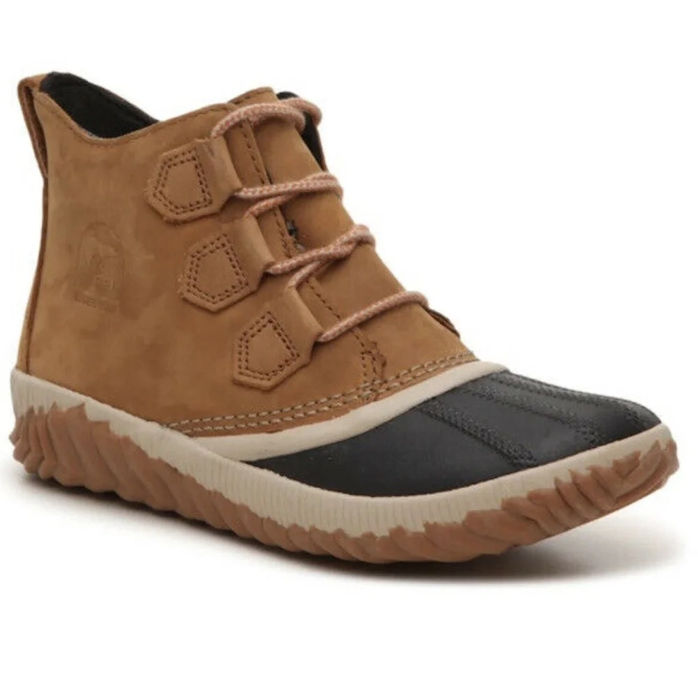 NEW Women’s Sorel OUT N ABOUT PLUS DUCK BOOT ELK BROWN WATERPROOF SIZE 5 ANKLE
