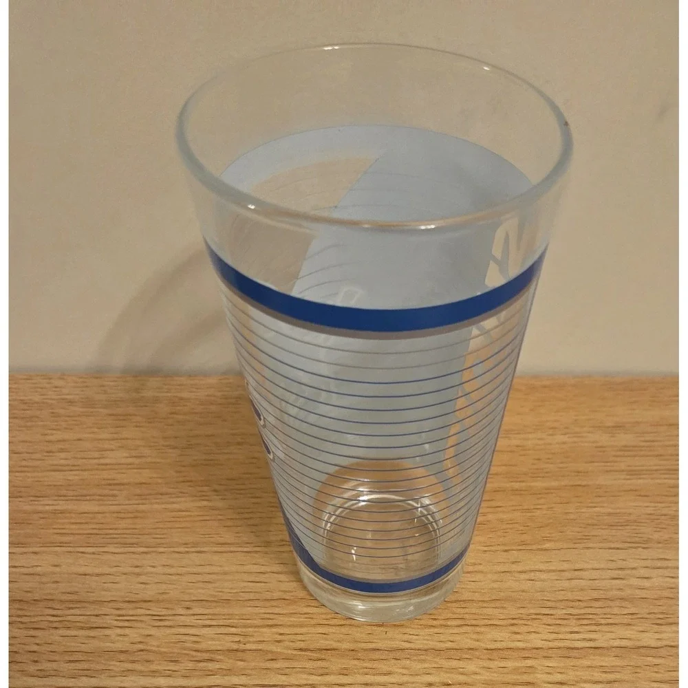Detroit Lions 16 ounce Striped Pint Drinking Glass Officially NFL Licensed NWOT