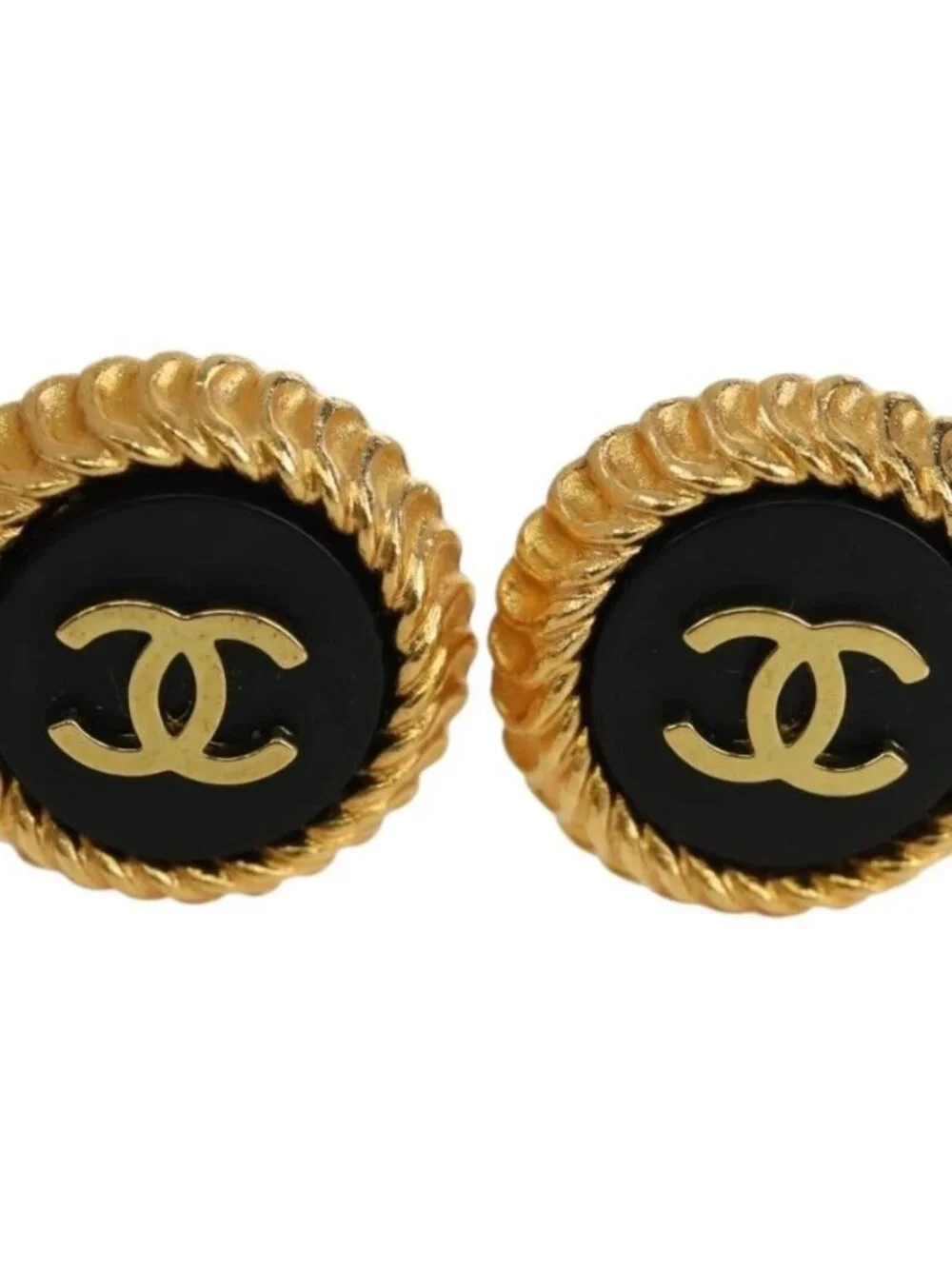 CHANEL COCO Mark Earring metal Gold CC Auth am11179M