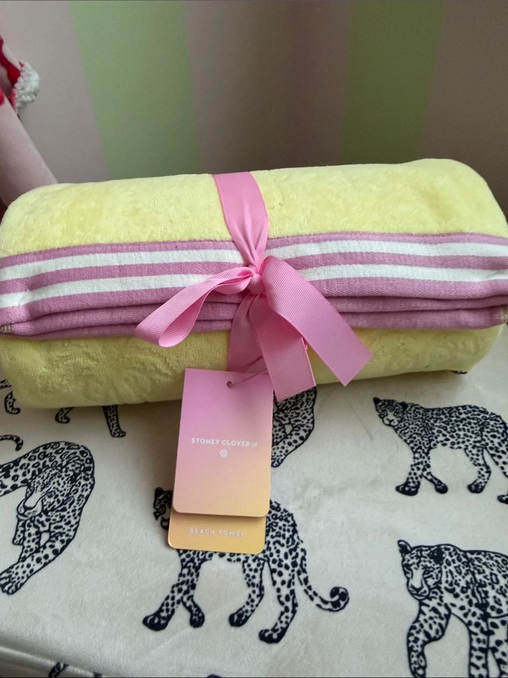 Stoney Clover Co. Yellow & Pink Beach Towel