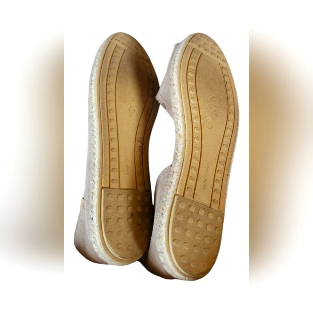 Verbenas Born To Be Fun Women's Tan Peep-Toe Suede Leather Espadrilles 40