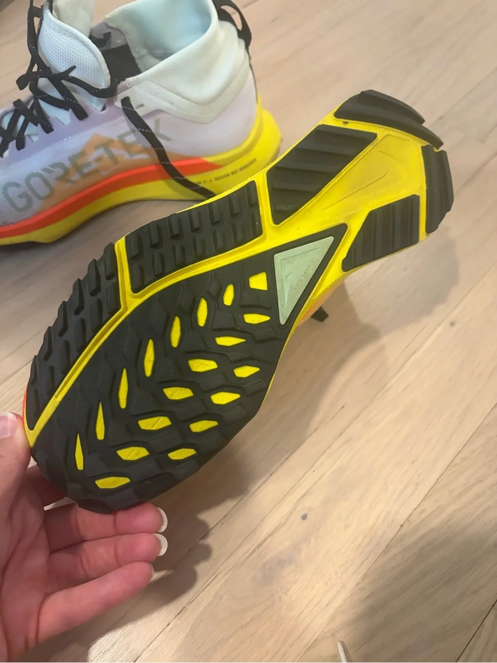 Nike Trail Running Shoes - Mint, Neon Yellow & Orange Accents