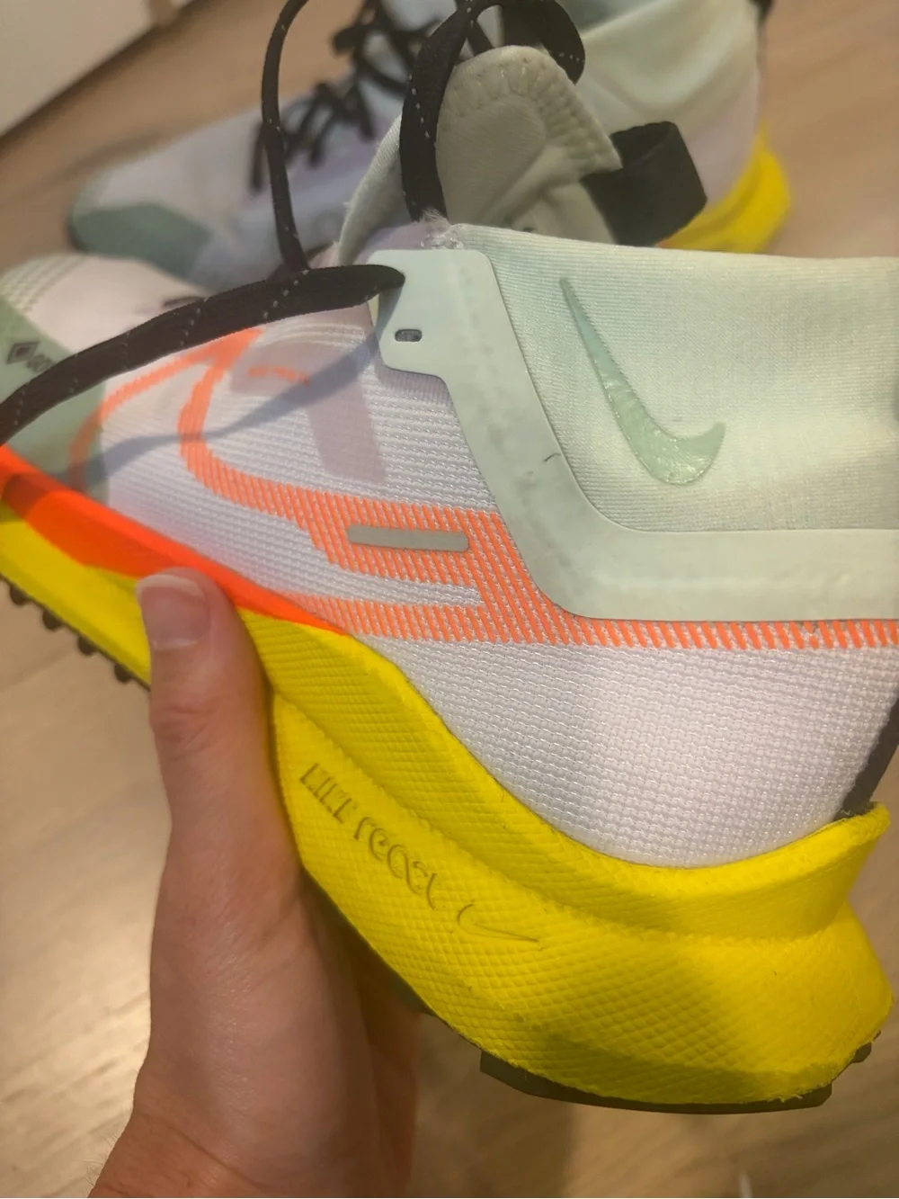Nike Trail Running Shoes - Mint, Neon Yellow & Orange Accents