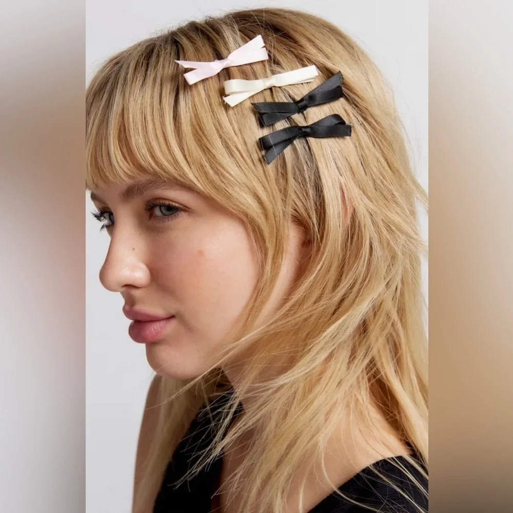 NWT Satin Bow Hair Slide 6-Pack Set