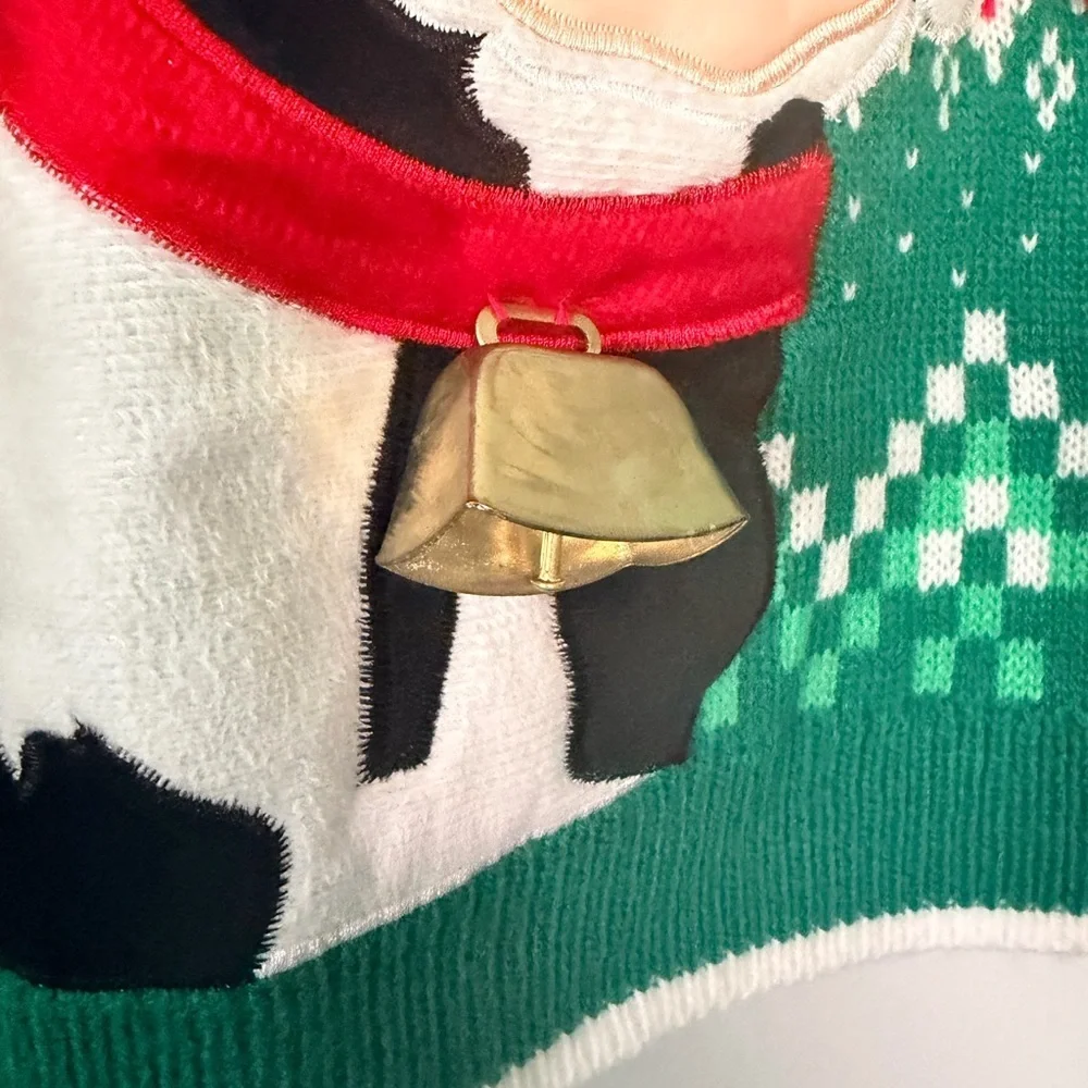 Holiday Time pullover cow