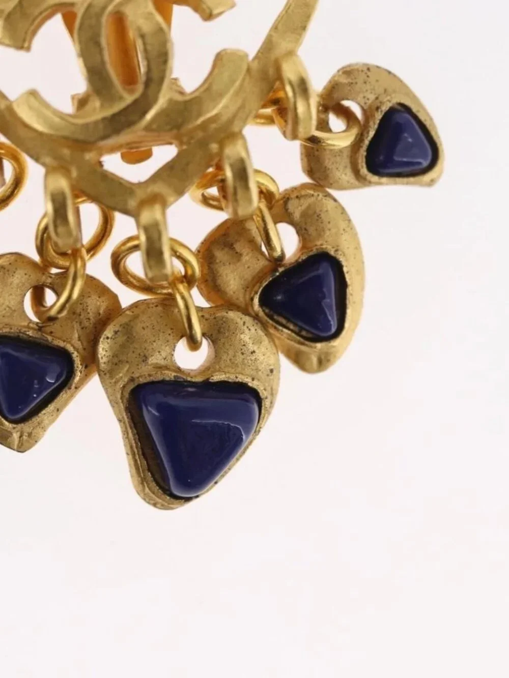 CHANEL Heart COCO Mark Earring metal Gold Tone CC Auth 168046V