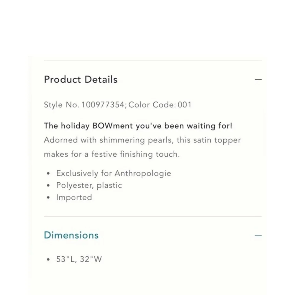 Anthropologie pearled satin