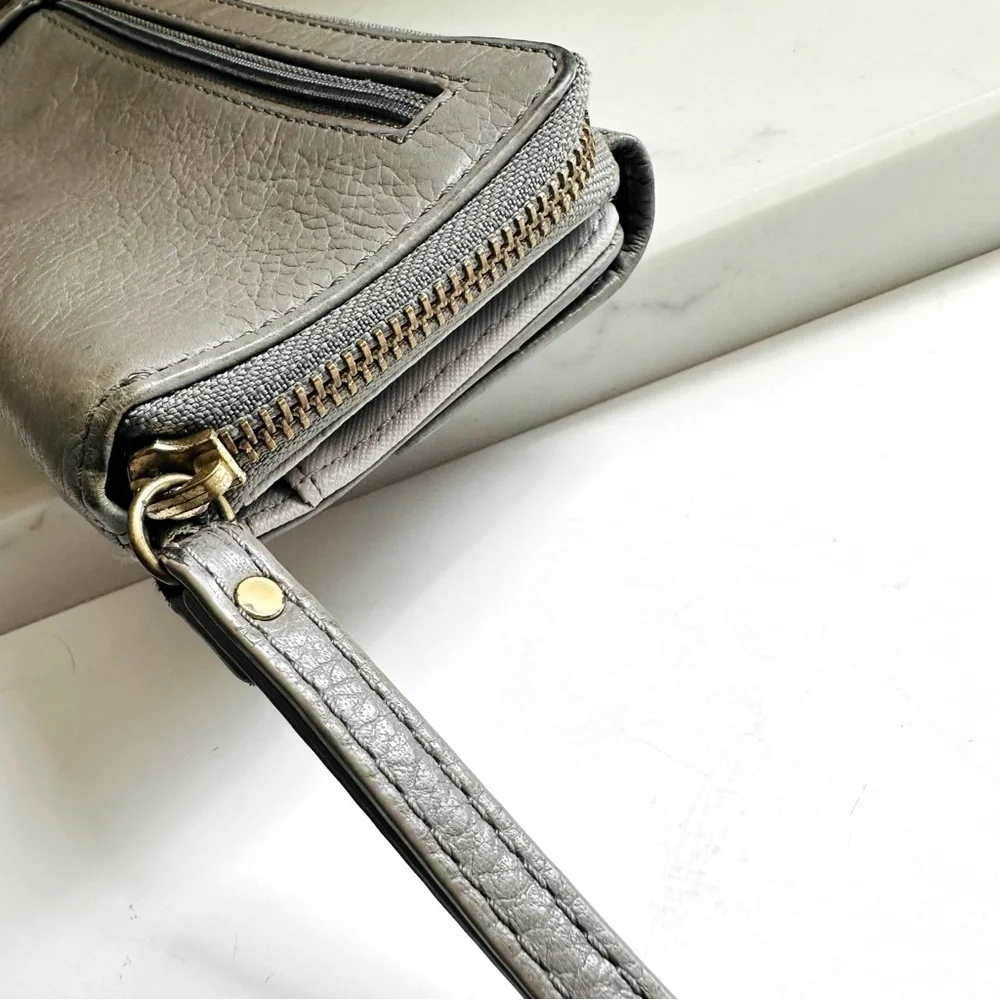Fossil Gray Large Leather Wallet