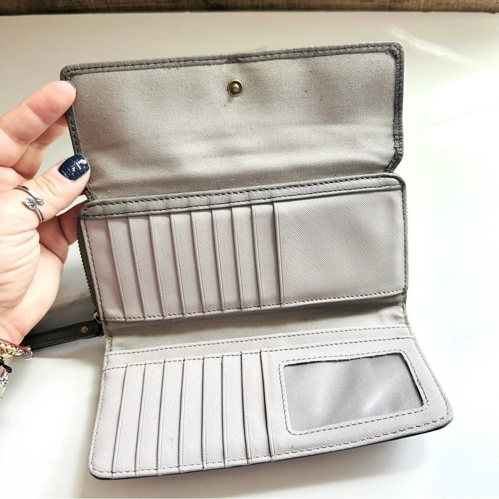 Fossil Gray Large Leather Wallet