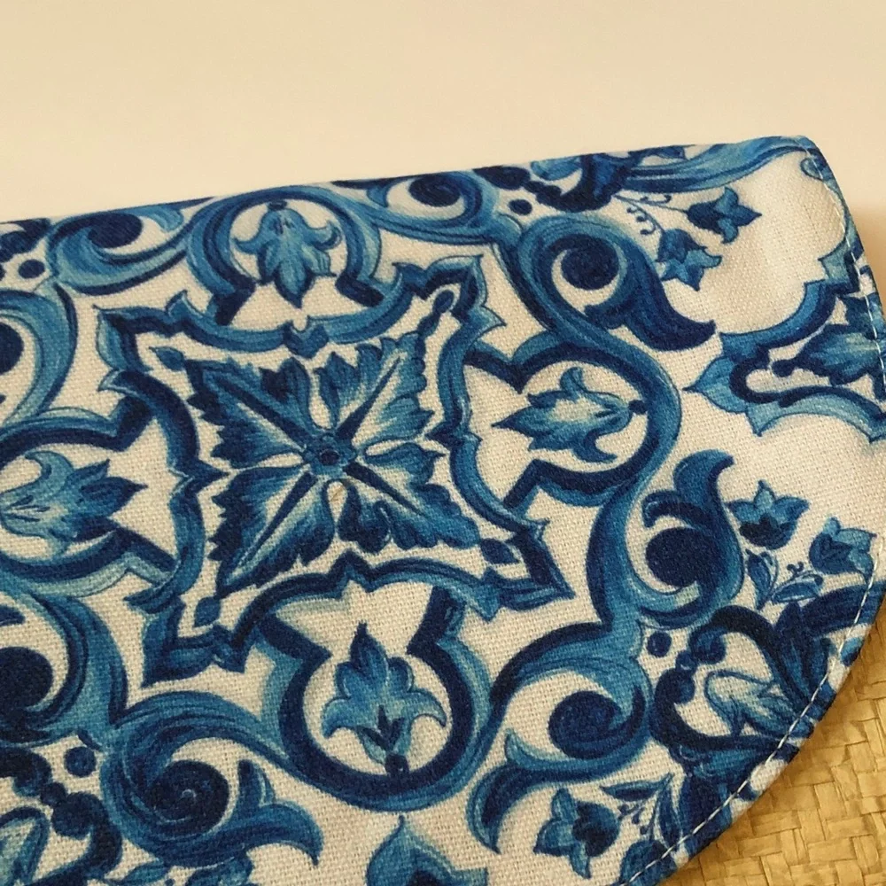 Dolce & Gabbana light blue straw clutch purse New