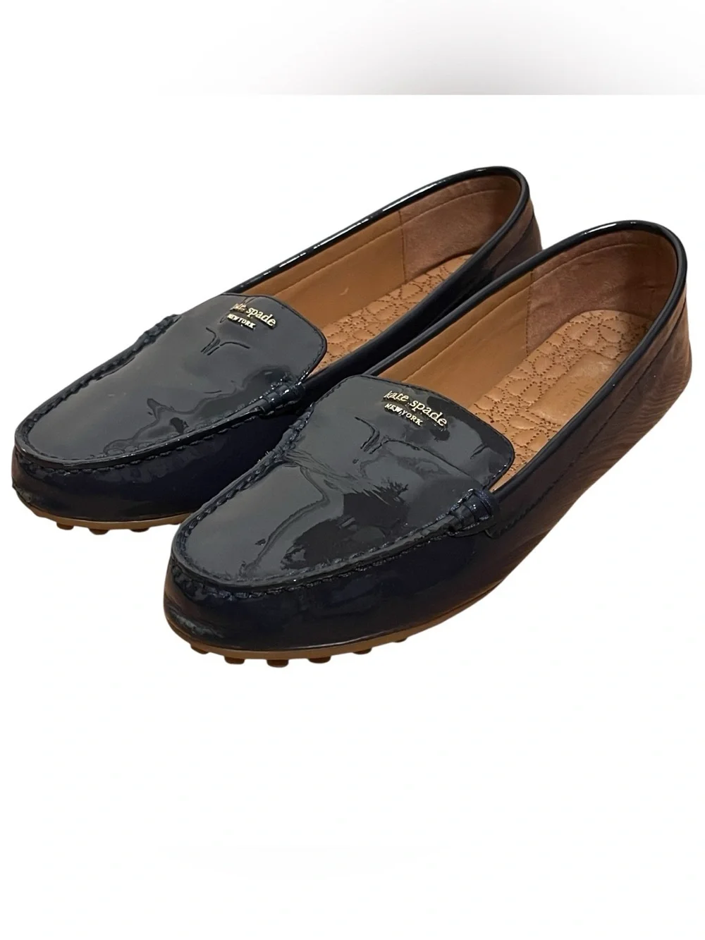 Kate Spade New York Deck Navy Patent Leather Driving Loafers Women’s Flats 9.5