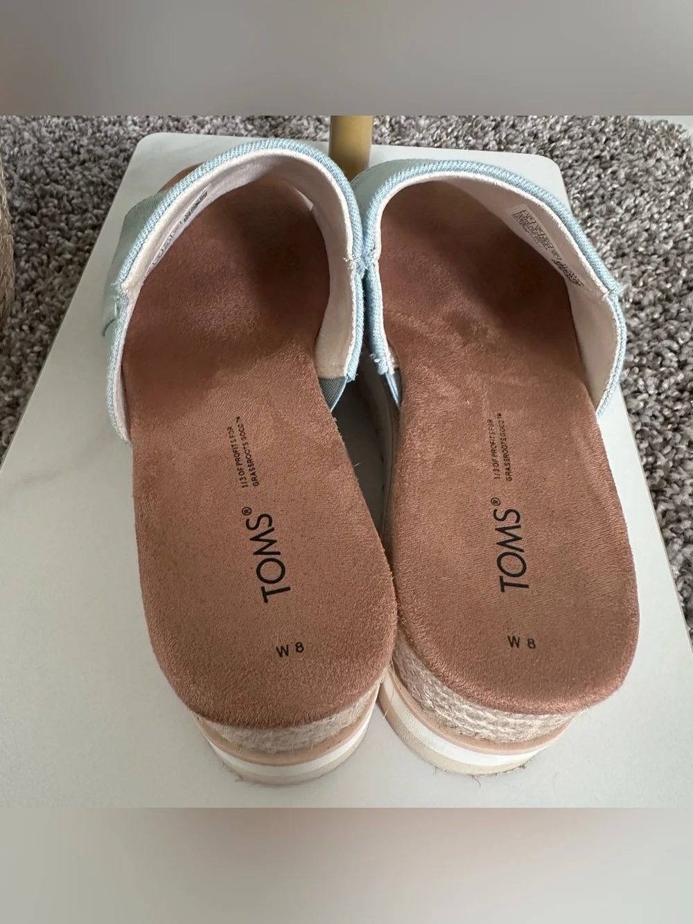 Toms Light Blue Denim Wedges