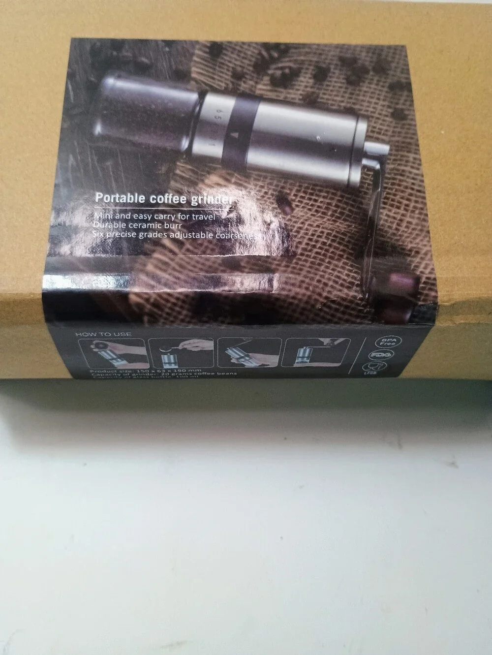 Manual Portable Coffee Grinder - Stainless Steel Gray