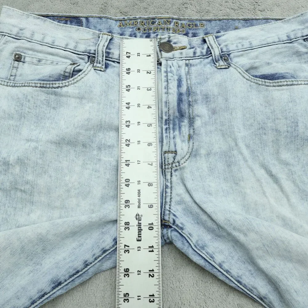 American Eagle Jeans Mens Size 32x30 Blue Slim Fit Straight Denim Light Wash