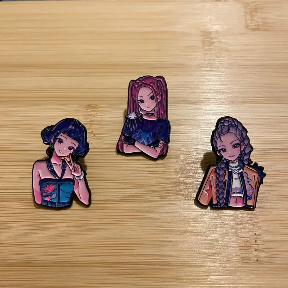 KPop Demon Hunters Huntrix Mira, Rumi & Zoey 3 Piece Pin Set