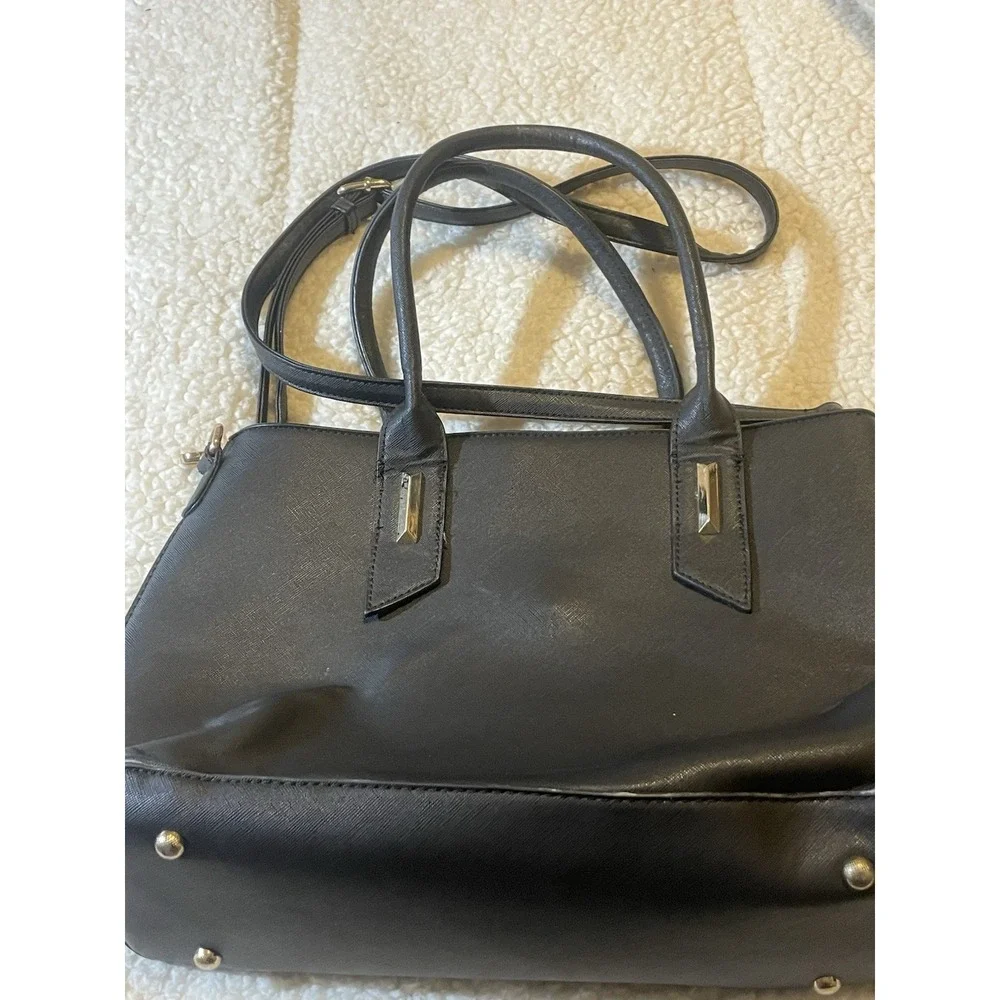Black Handbag - Faux Leather - Clean