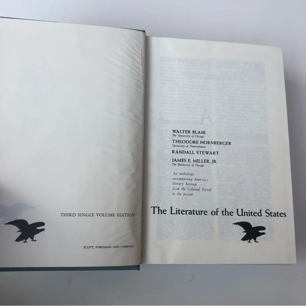 The Literature of the United States 3rd Single Volume Edition Vintage Hardcover