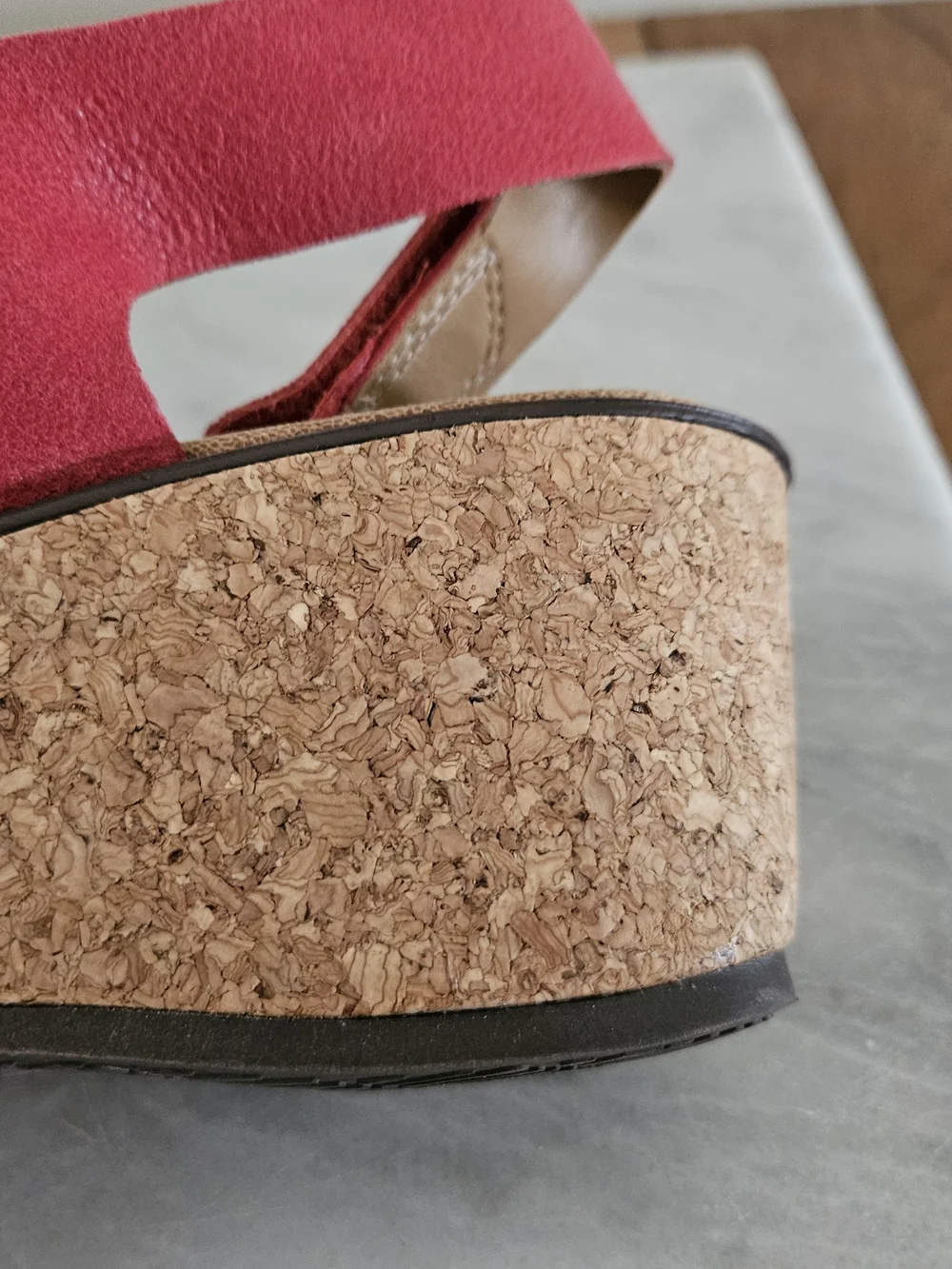 Women’s Clarks Red Cork Wedge Sandals
