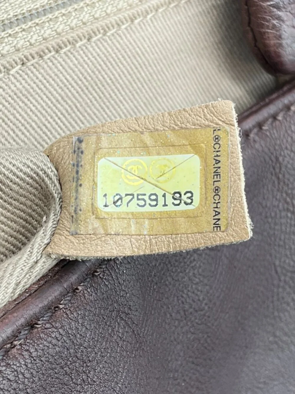 CHANEL brown leather