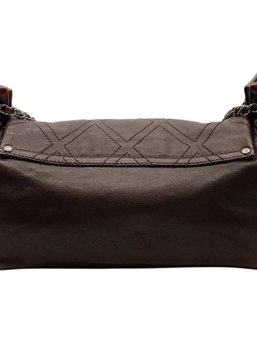 CHANEL brown leather