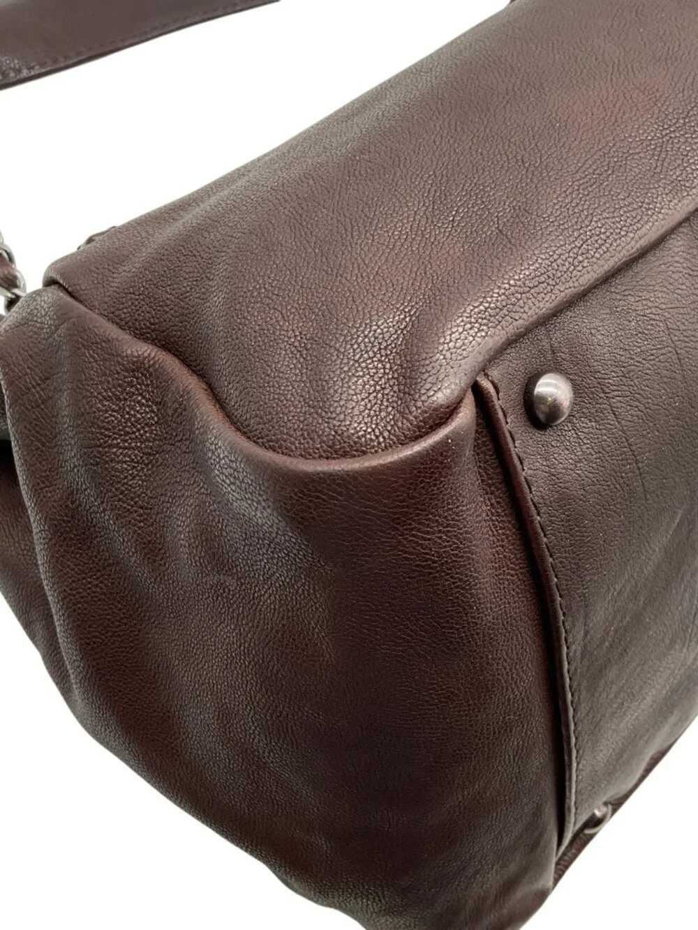 CHANEL brown leather