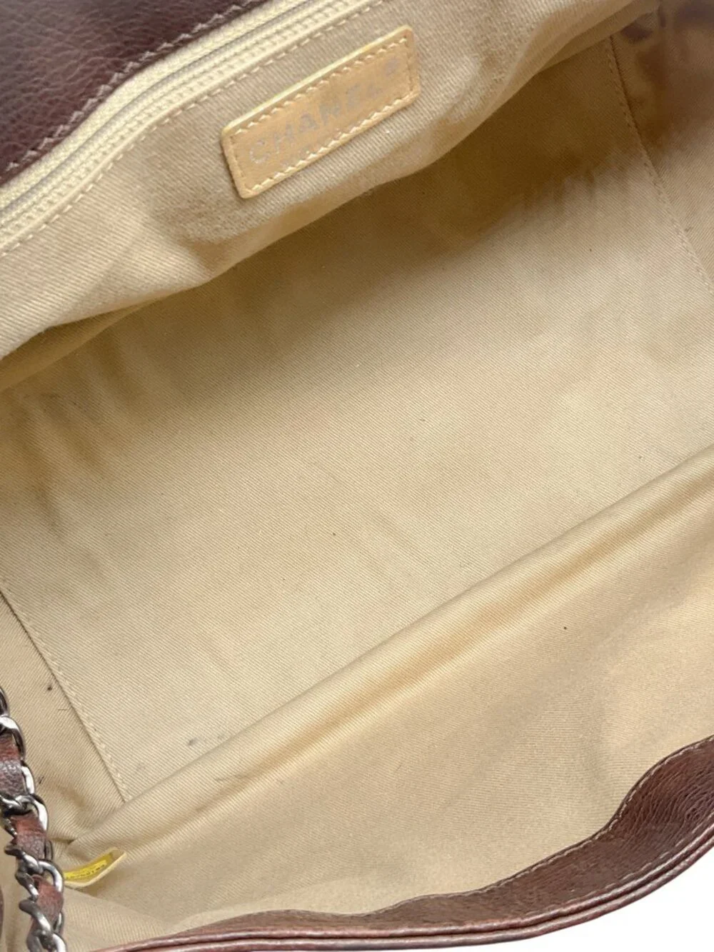 CHANEL brown leather