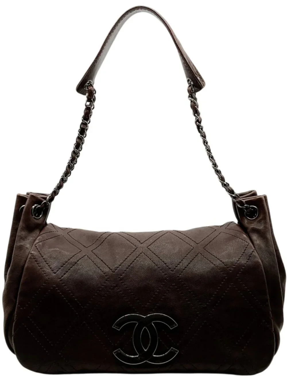 CHANEL brown leather