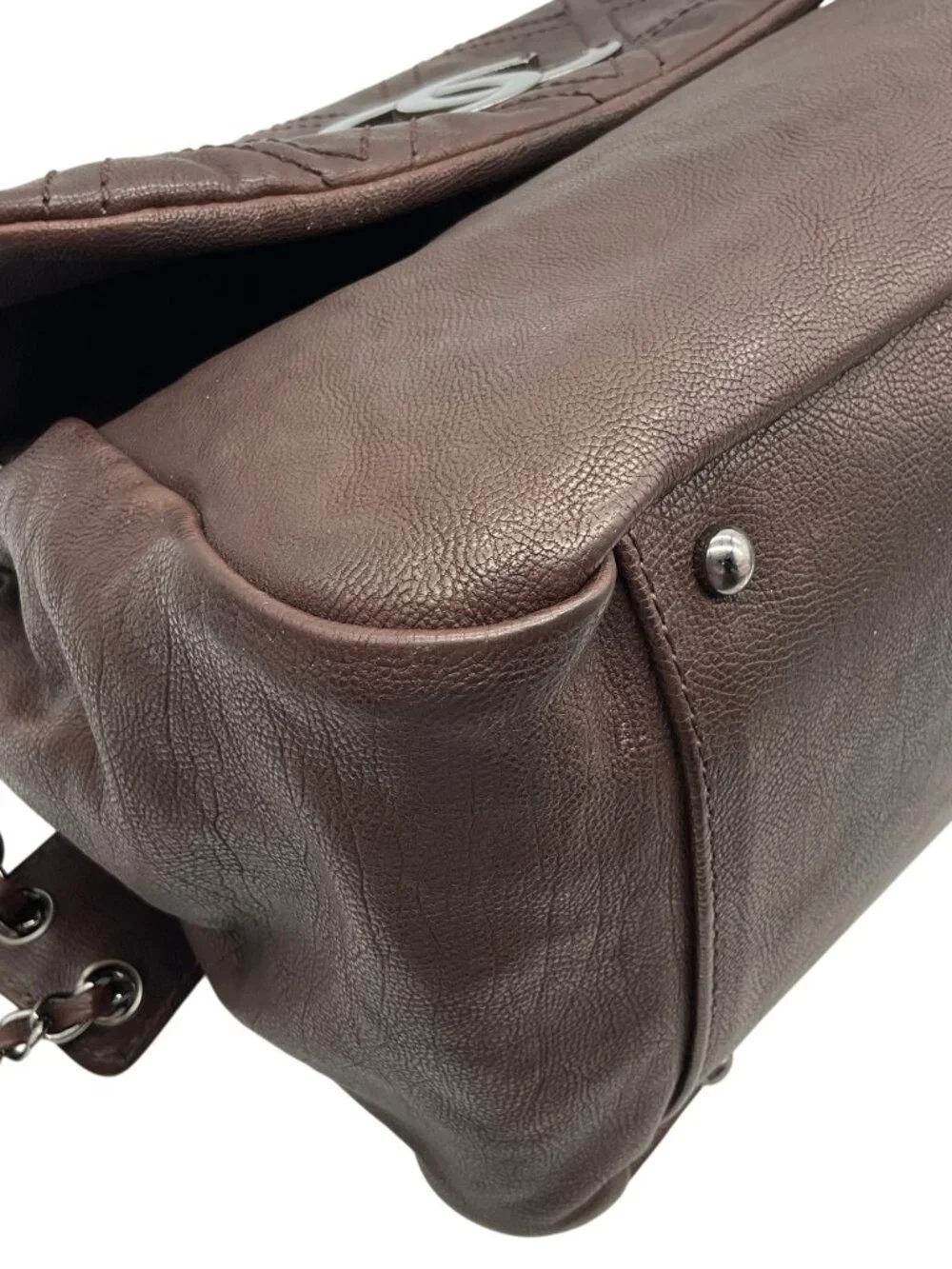 CHANEL brown leather