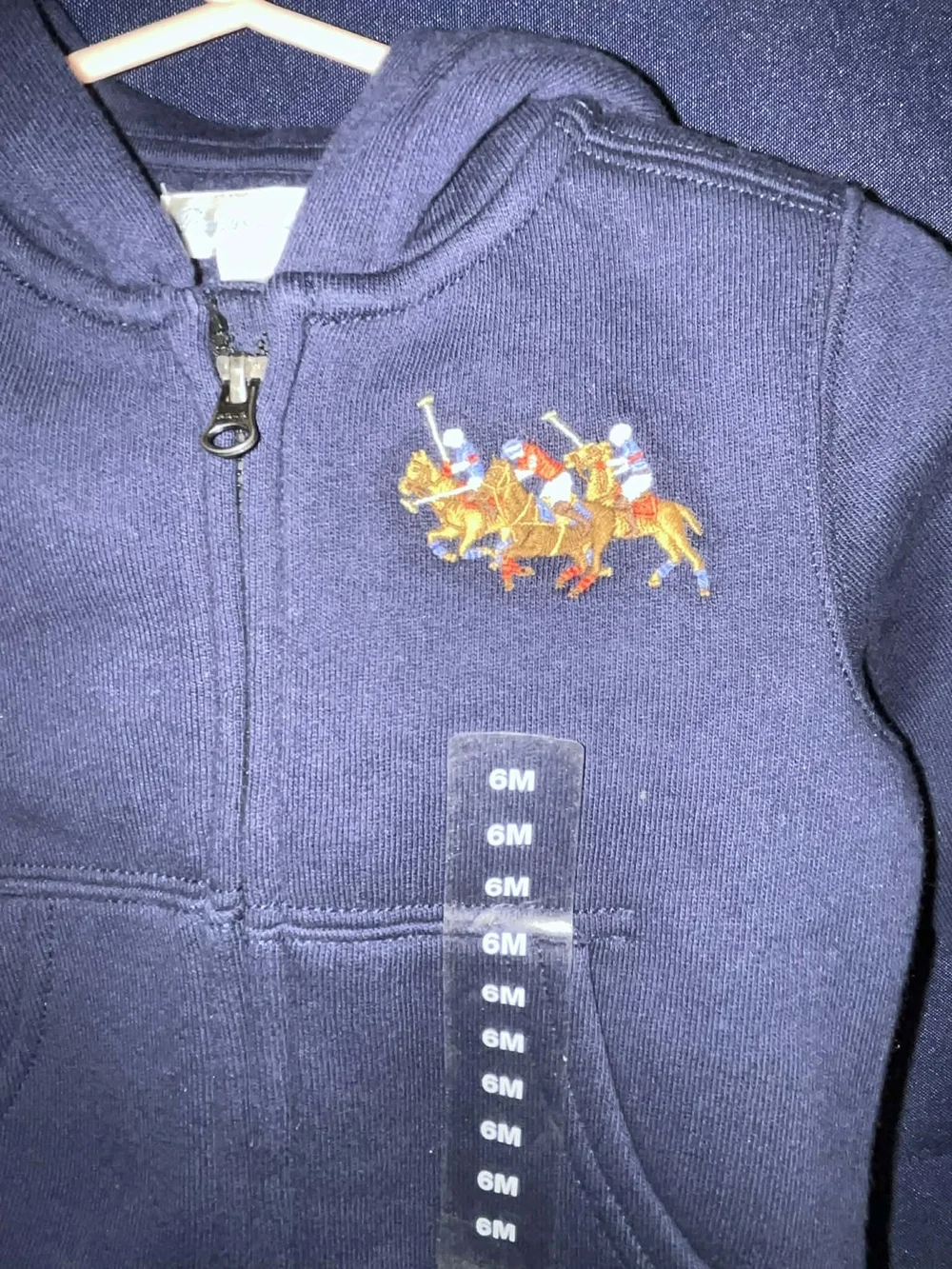 Ralph Lauren Navy Zip Hoodie with Polo Player Patch