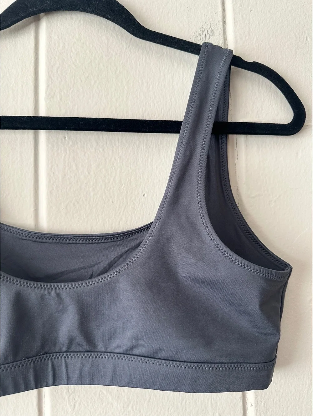 SKIMS Recycled Swim Tank Bikini Top in Gunmetal SW-TNK-0743 Size Large NWT