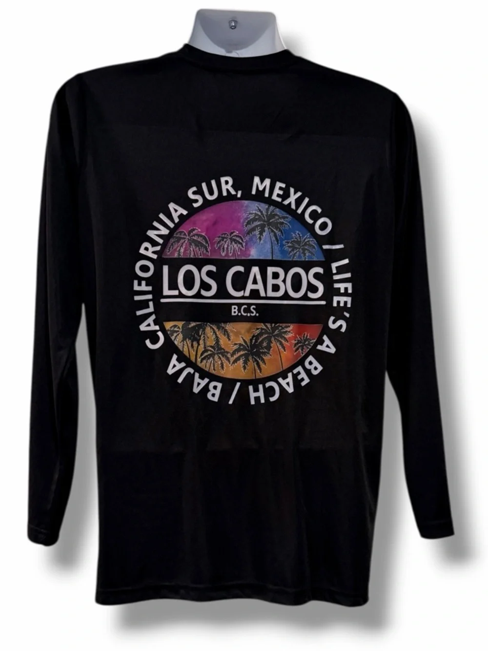 Los Cabos Baja California Rash Guard Shirt Men’s M Black Long Sleeve Surf Swim