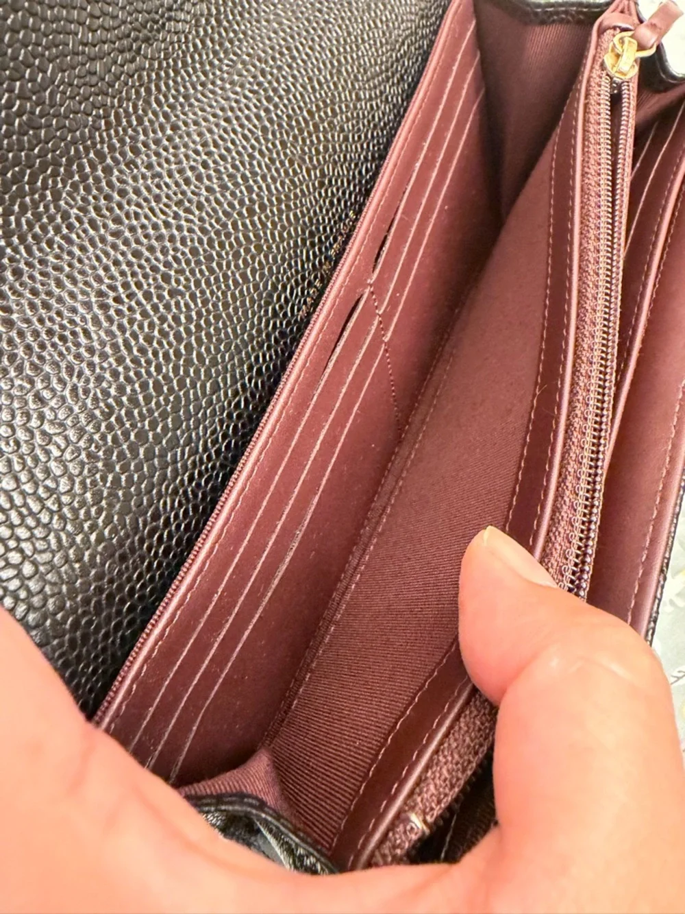 CHANEL caviar wallet