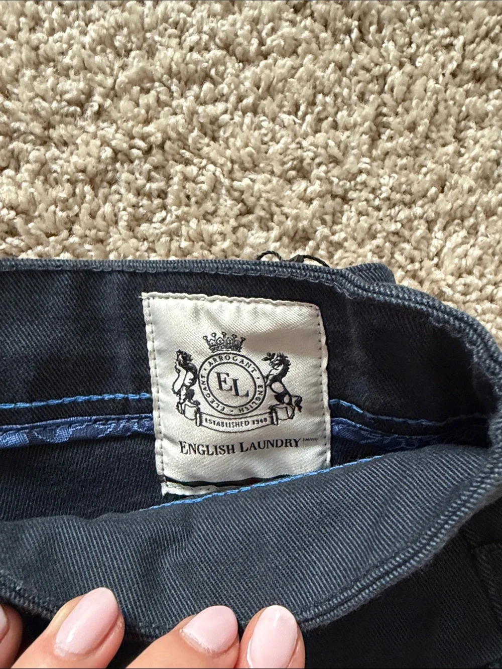 English Laundry Men's Navy Straight Jeans