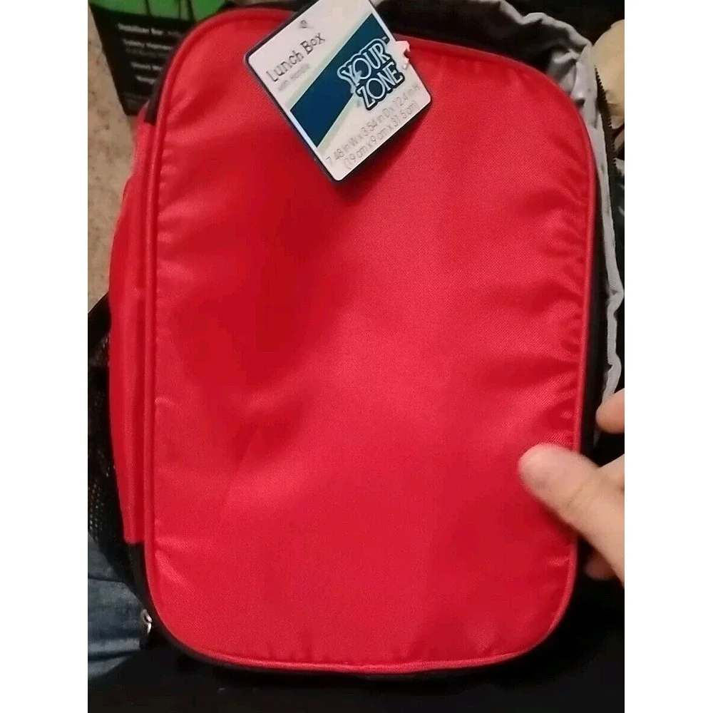 Your Zone Lunch Bag Red Insulated Kit Classic Lunch box w/ handle‎ reusable HTF