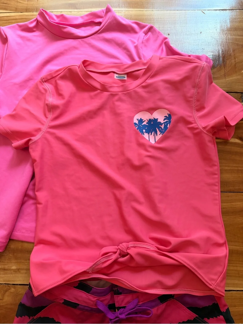 Girls Swim Set, North Face Shorts, Cat and Jack Rash guards, 7/8-10/12