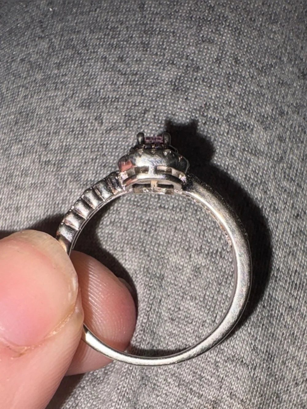 Pink Tourmaline And Diamond Ring In Sterling Silver