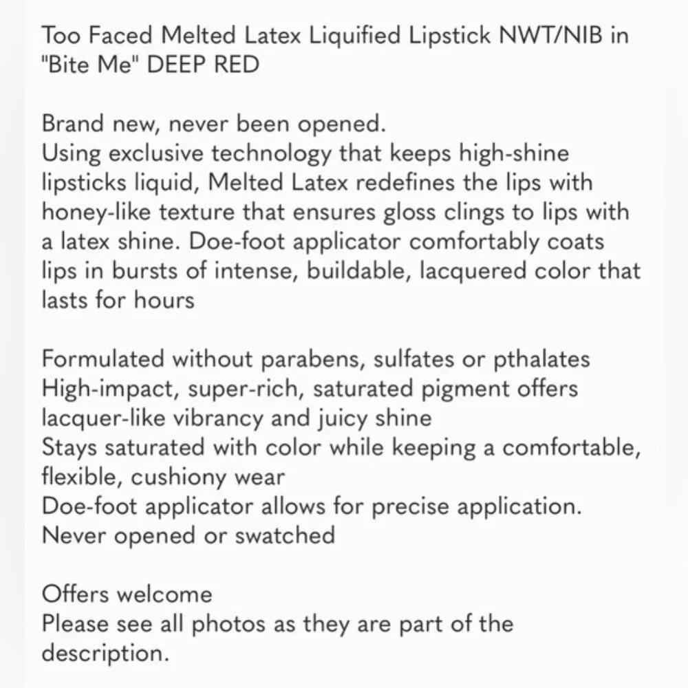 Too Faced too faced