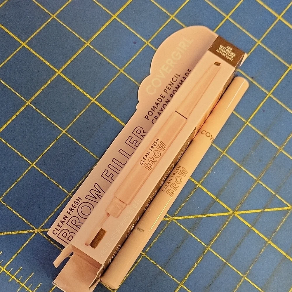 Covergirl Brow Filler Pomade Pencil Paddle Brush 400 Soft Brown 0.2g New in Box
