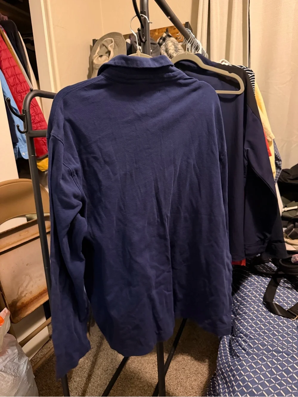 Banana Republic Men's Long-Sleeve Polo — Deep Navy