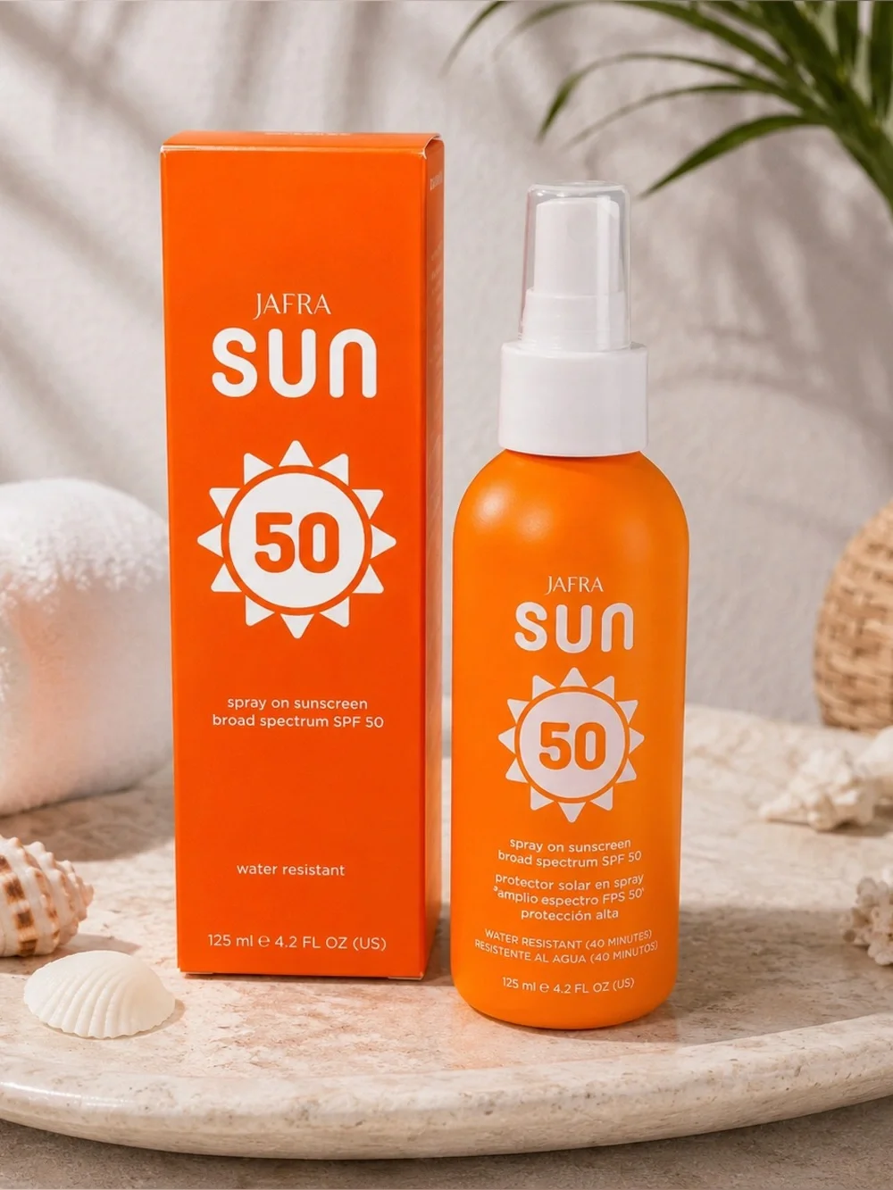JAFRA SUN Spray on Sunscreen Broad Spectrum SPF 50 Water Resistant 4.2oz