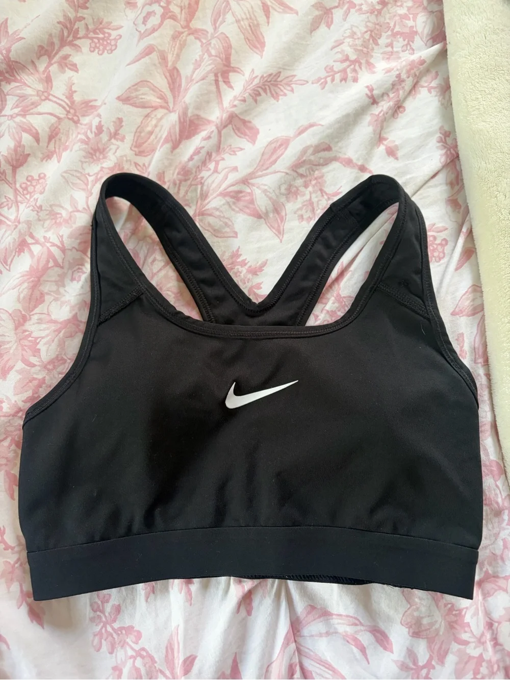 Nike Black Sports Bra with White Swoosh
