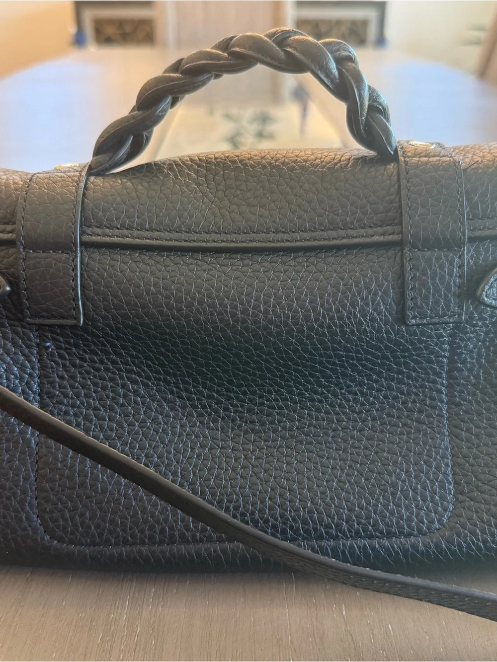 Mulberry Black Pebbled Leather Satchel with Gold Hardware…1 year old