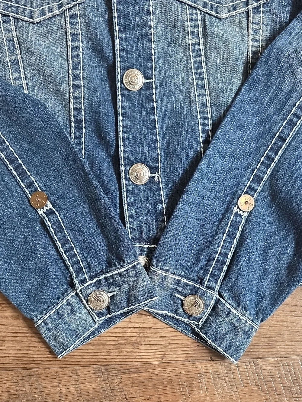 True Religion JIMMY SUPERT Indigo Blue Denim Trucker Jacket